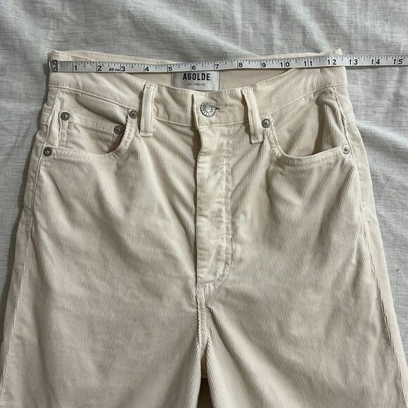 Agolde Corduroy 90s Straight Leg Pants Cream Size 25 - Picture 8 of 10